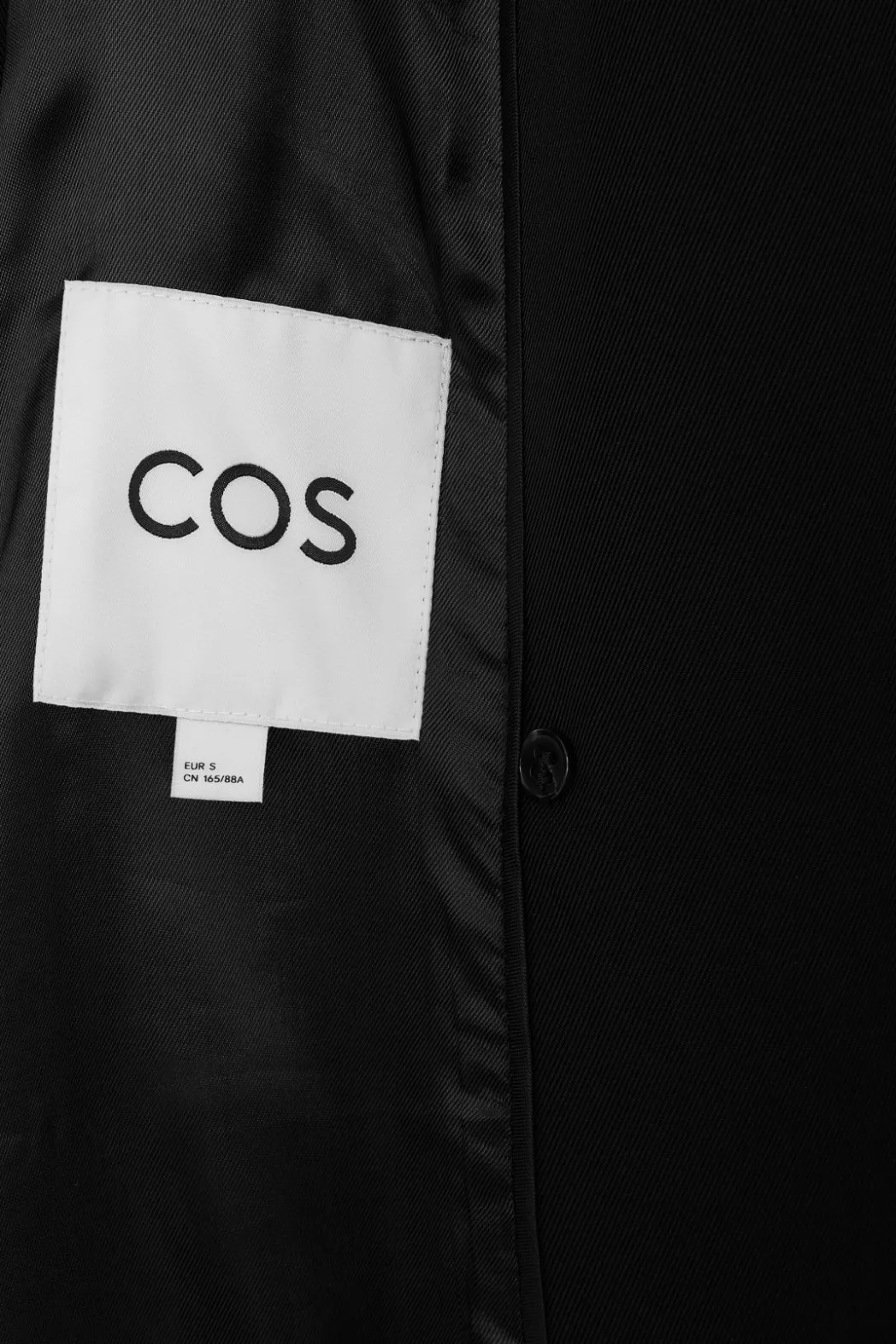 New COS OVERSIZED DRAPED DOUBLE-BREASTED BLAZER BLACK