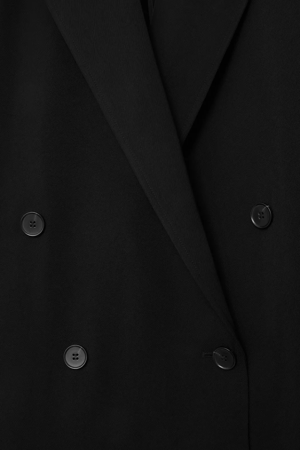 New COS OVERSIZED DRAPED DOUBLE-BREASTED BLAZER BLACK