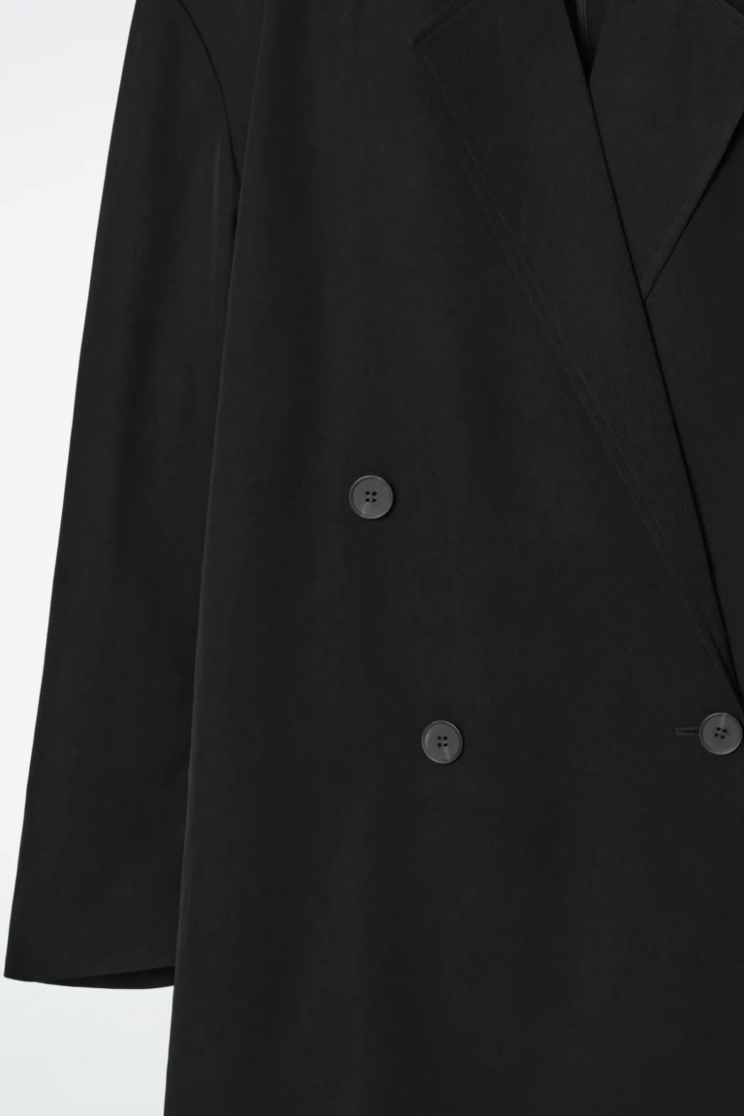 New COS OVERSIZED DRAPED DOUBLE-BREASTED BLAZER BLACK
