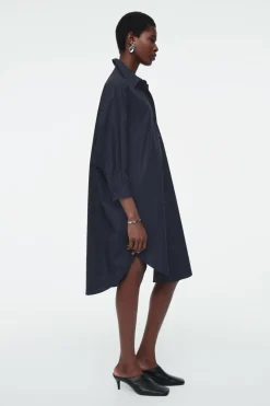 Outlet COS OVERSIZED DRAPED SHIRT DRESS NAVY
