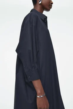 Outlet COS OVERSIZED DRAPED SHIRT DRESS NAVY