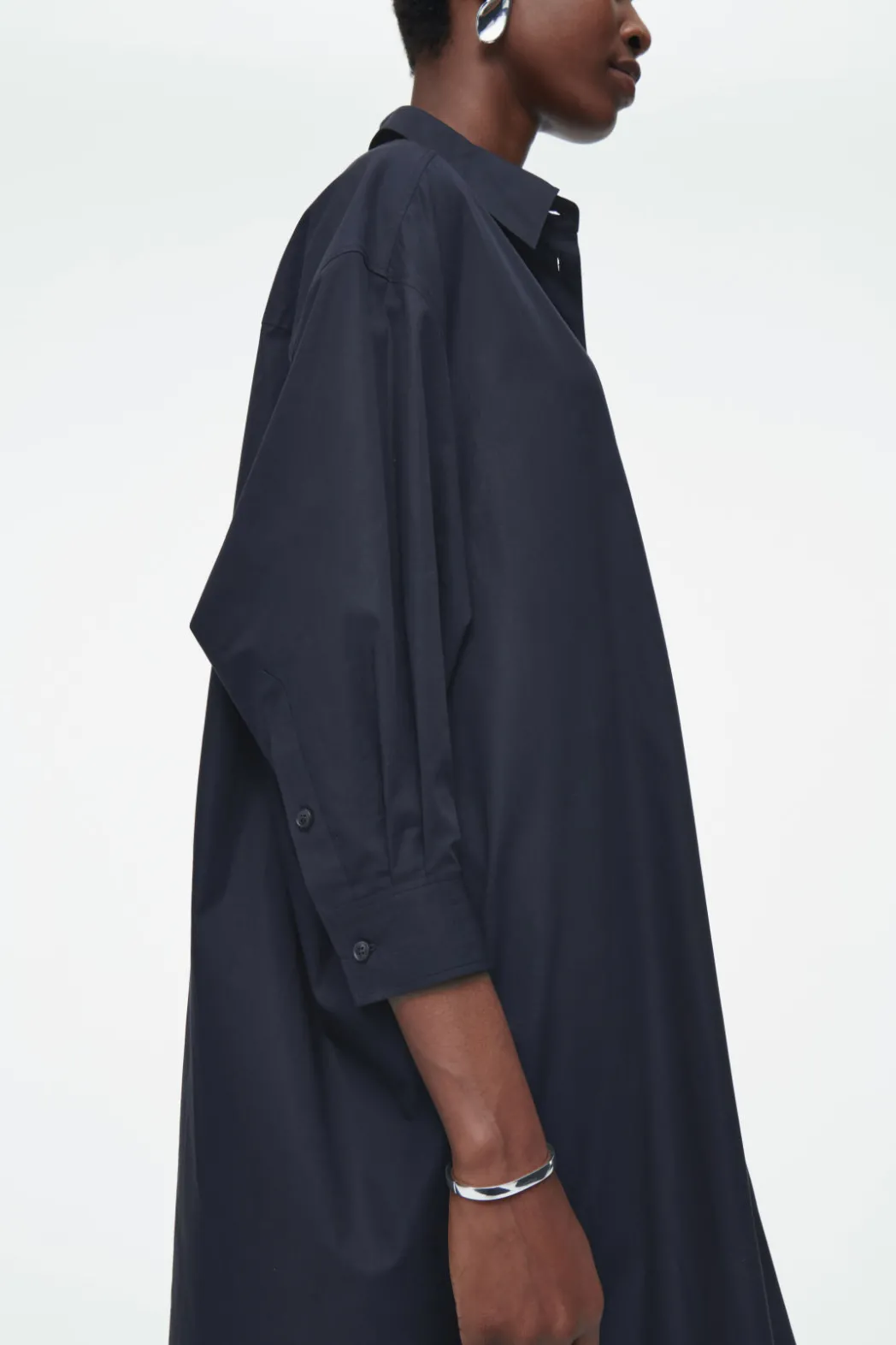 Outlet COS OVERSIZED DRAPED SHIRT DRESS NAVY