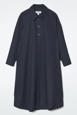 Outlet COS OVERSIZED DRAPED SHIRT DRESS NAVY