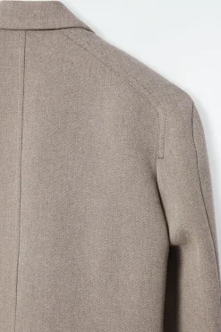 COS OVERSIZED EXAGGERATED-SHOULDER BLAZER BROWN