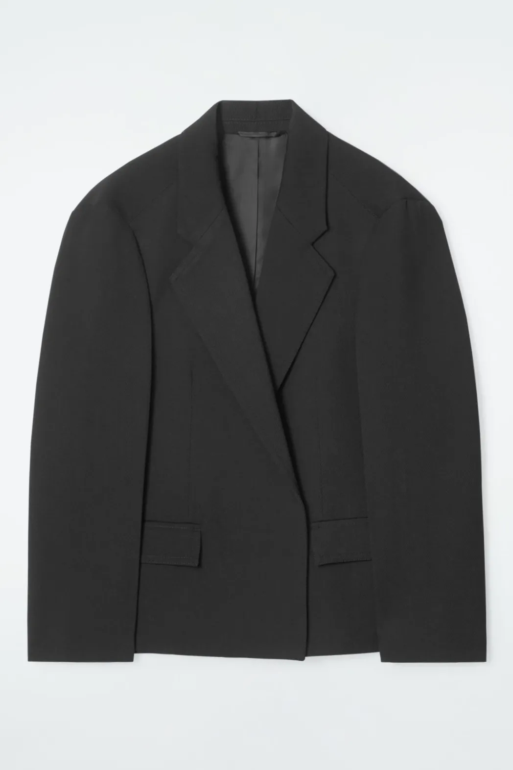 Discount COS OVERSIZED EXAGGERATED-SHOULDER BLAZER BLACK