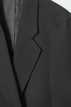 Discount COS OVERSIZED EXAGGERATED-SHOULDER BLAZER BLACK