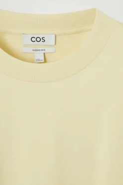 Online COS OVERSIZED EXTRA-WIDE COTTON T-SHIRT PALE YELLOW