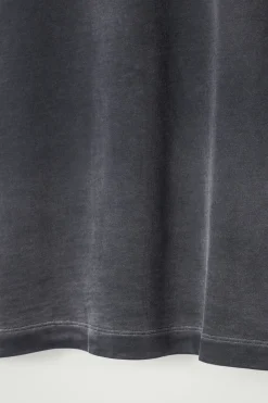 Online COS OVERSIZED FADED MOCK-NECK COTTON T-SHIRT BLACK