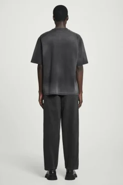 Online COS OVERSIZED FADED MOCK-NECK COTTON T-SHIRT BLACK