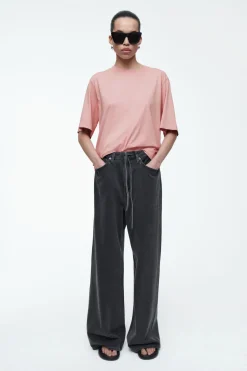 Discount COS OVERSIZED FADED T-SHIRT DUSTY PINK
