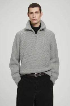 Discount COS OVERSIZED FUNNEL-NECK ALPACA JUMPER GRAY