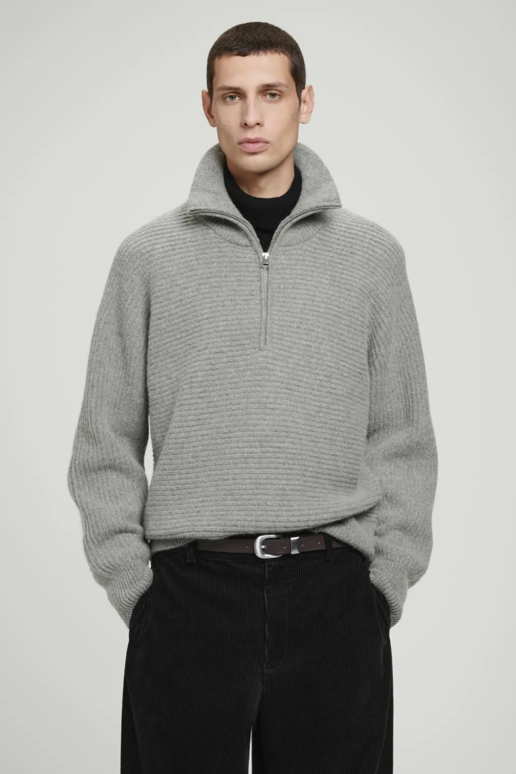 Discount COS OVERSIZED FUNNEL-NECK ALPACA JUMPER GRAY