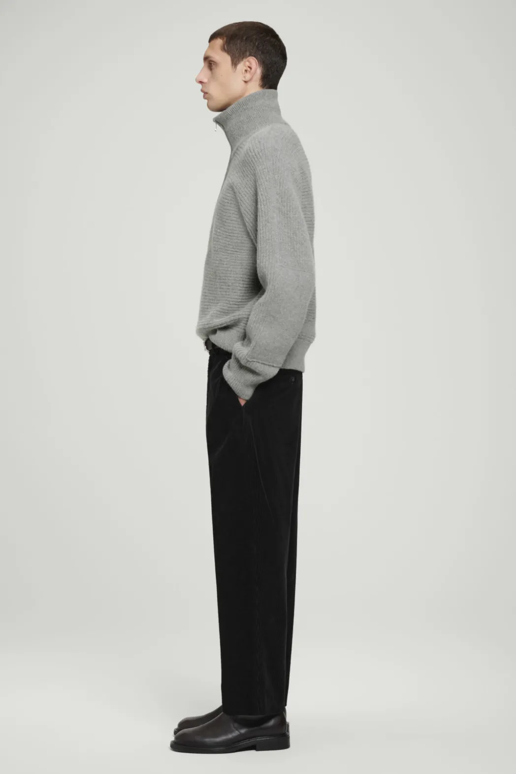 Discount COS OVERSIZED FUNNEL-NECK ALPACA JUMPER GRAY