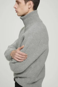 Discount COS OVERSIZED FUNNEL-NECK ALPACA JUMPER GRAY