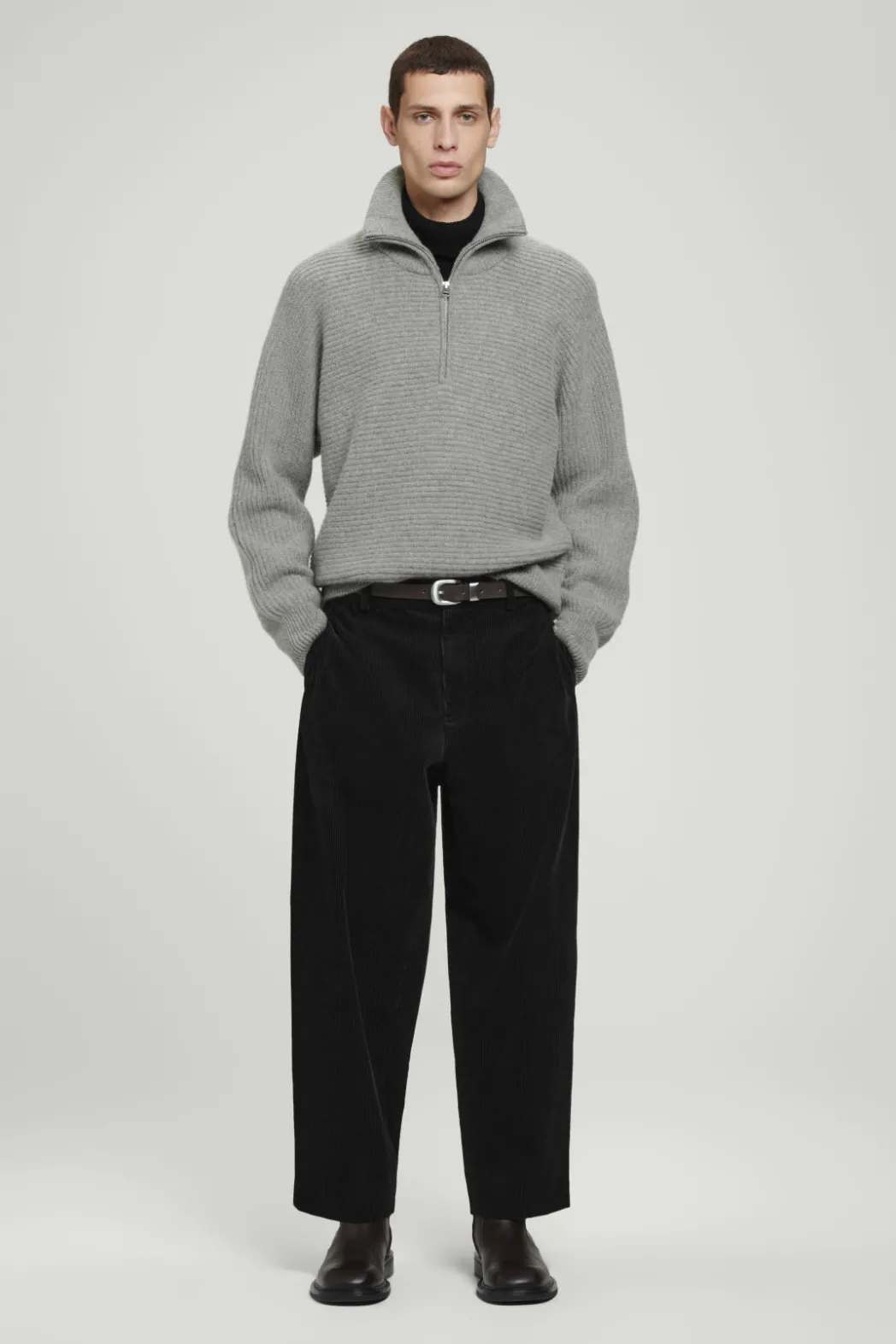 Discount COS OVERSIZED FUNNEL-NECK ALPACA JUMPER GRAY