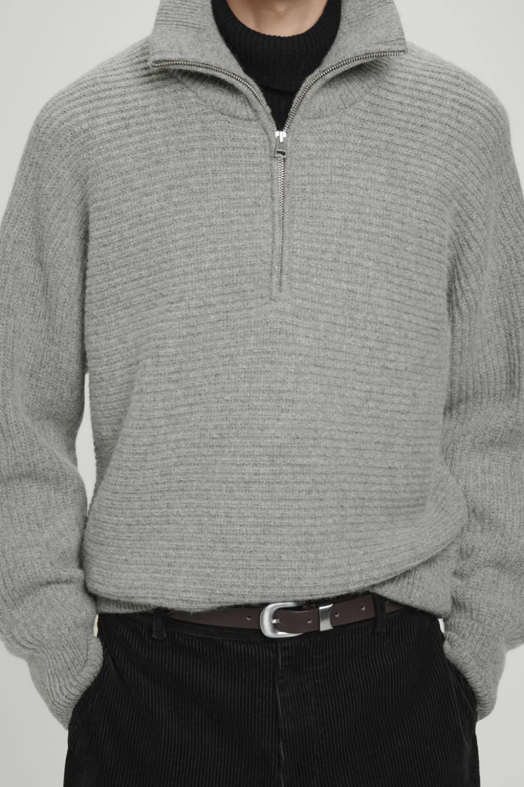 Discount COS OVERSIZED FUNNEL-NECK ALPACA JUMPER GRAY