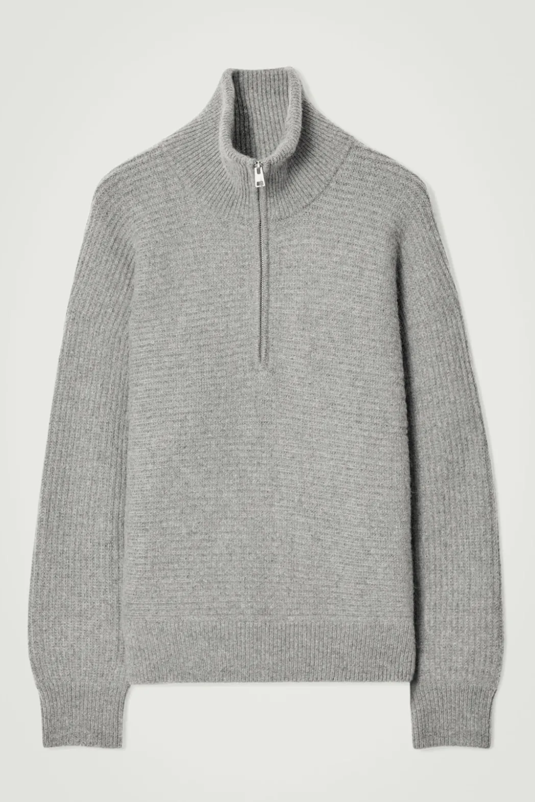 Discount COS OVERSIZED FUNNEL-NECK ALPACA JUMPER GRAY