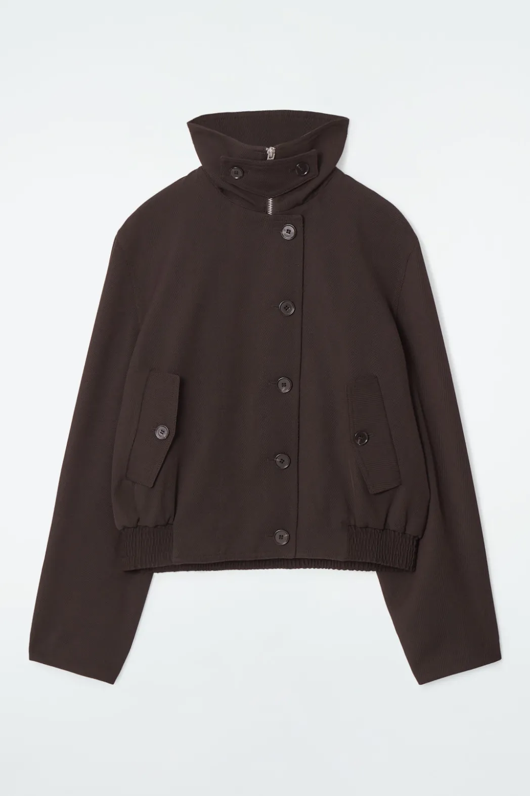 Best COS OVERSIZED FUNNEL-NECK WOOL-BLEND JACKET DARK BROWN