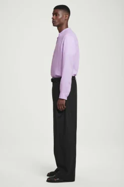 New COS OVERSIZED GRANDAD-COLLAR LINEN SHIRT LILAC