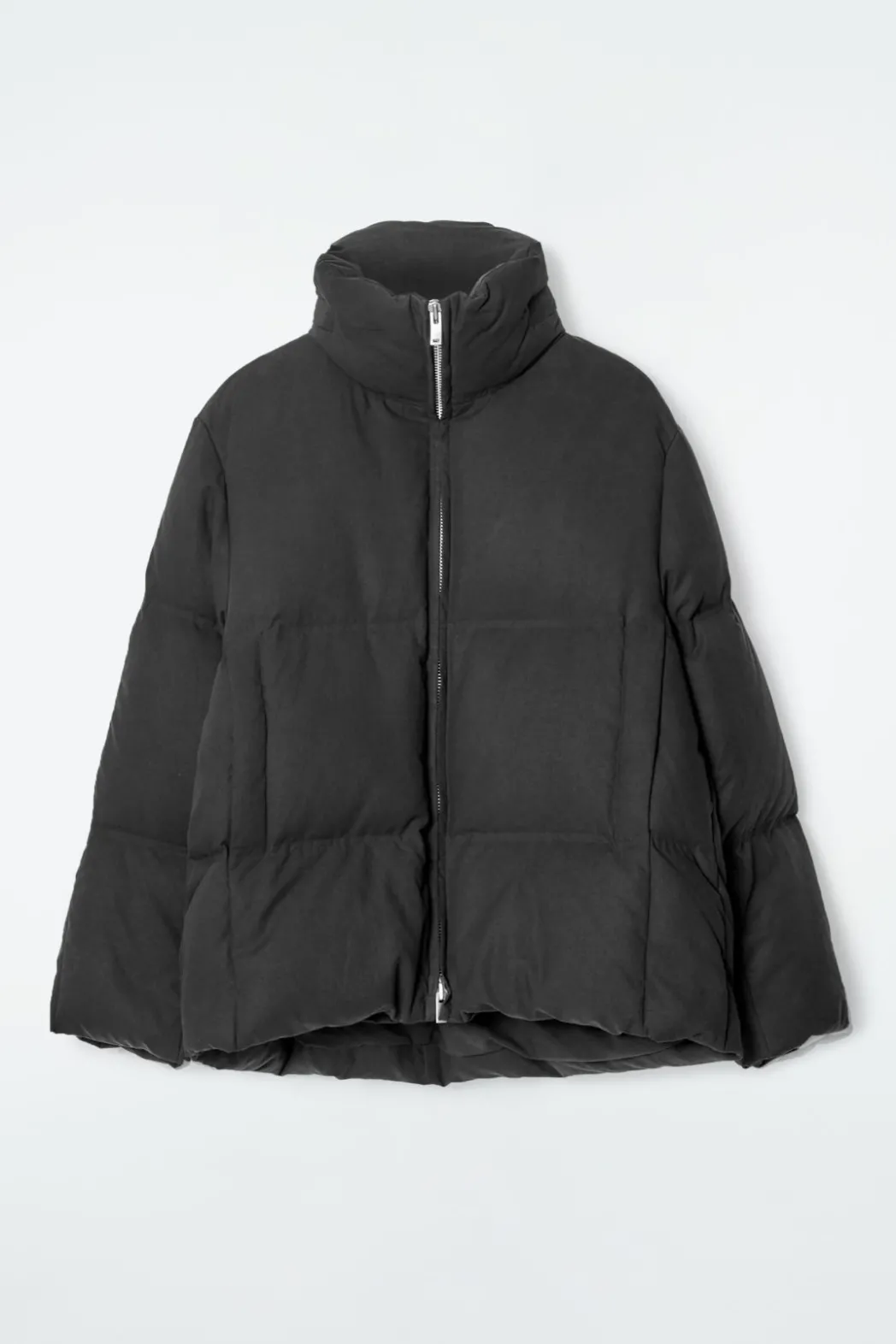 New COS OVERSIZED HOODED DOWN PUFFER JACKET BLACK
