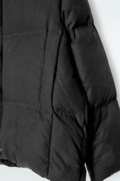 New COS OVERSIZED HOODED DOWN PUFFER JACKET BLACK