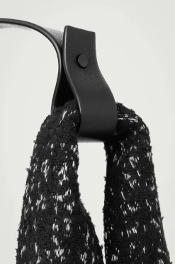 Sale COS OVERSIZED JACQUARD TOTE BLACK
