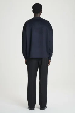 COS OVERSIZED MERINO-WOOL JERSEY SWEATER NAVY