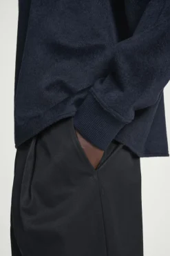 COS OVERSIZED MERINO-WOOL JERSEY SWEATER NAVY