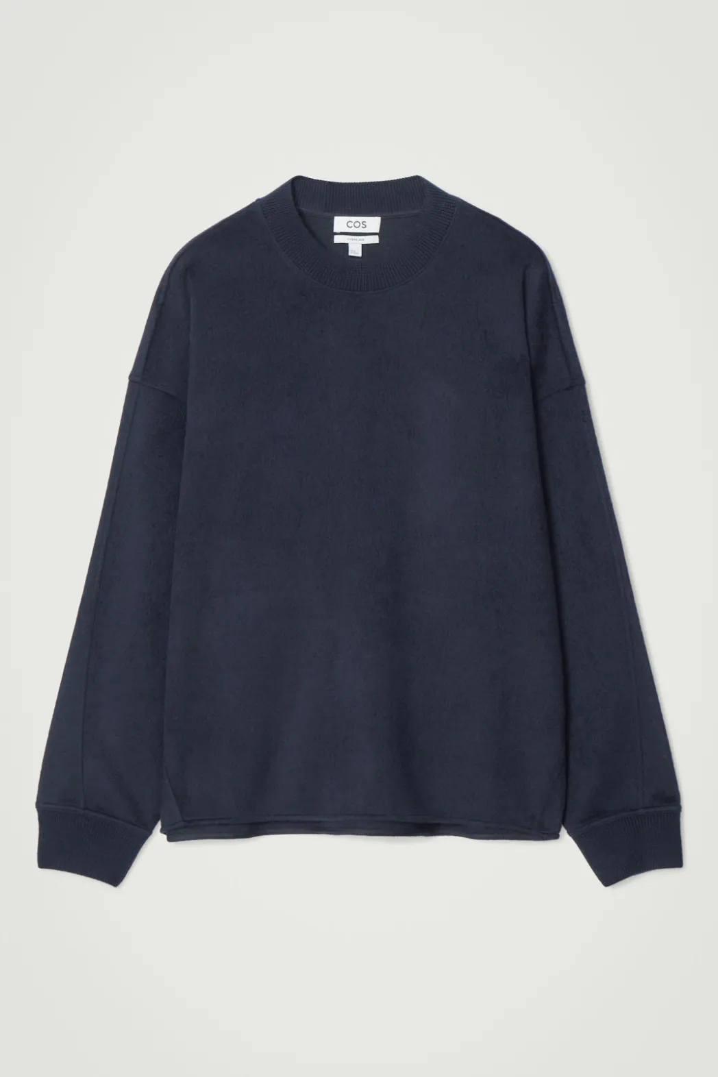 COS OVERSIZED MERINO-WOOL JERSEY SWEATER NAVY