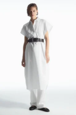 Best COS OVERSIZED MIDI SHIRT DRESS WHITE