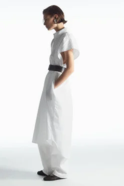 Best COS OVERSIZED MIDI SHIRT DRESS WHITE