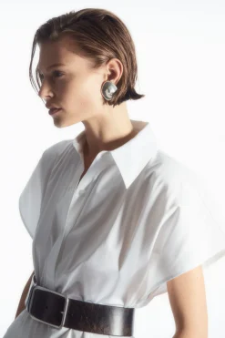 Best COS OVERSIZED MIDI SHIRT DRESS WHITE