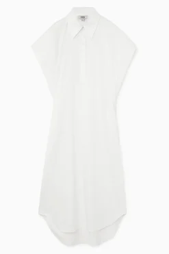 Best COS OVERSIZED MIDI SHIRT DRESS WHITE