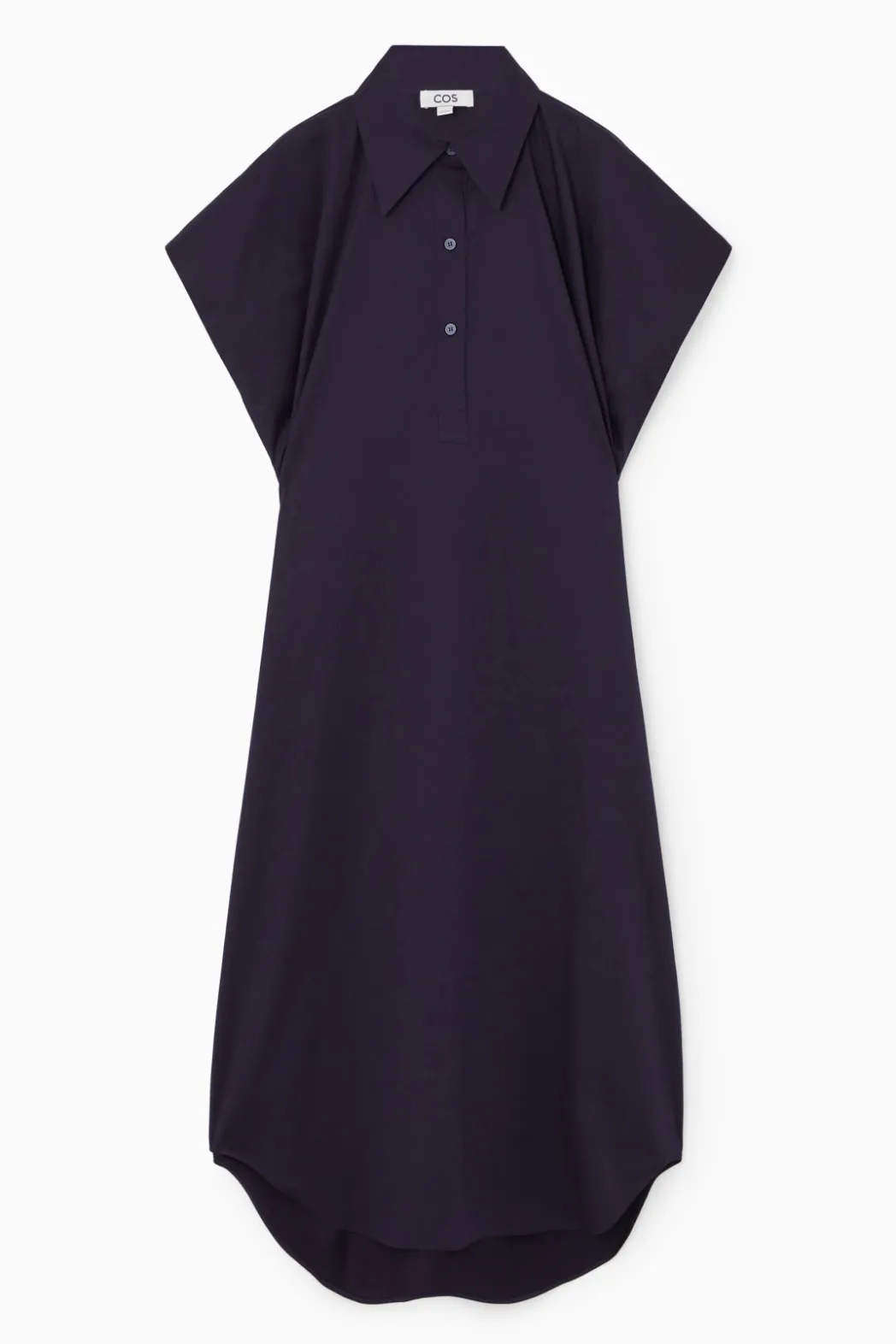 New COS OVERSIZED MIDI SHIRT DRESS NAVY