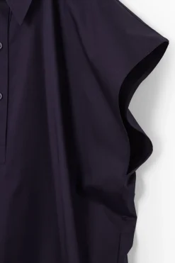 New COS OVERSIZED MIDI SHIRT DRESS NAVY