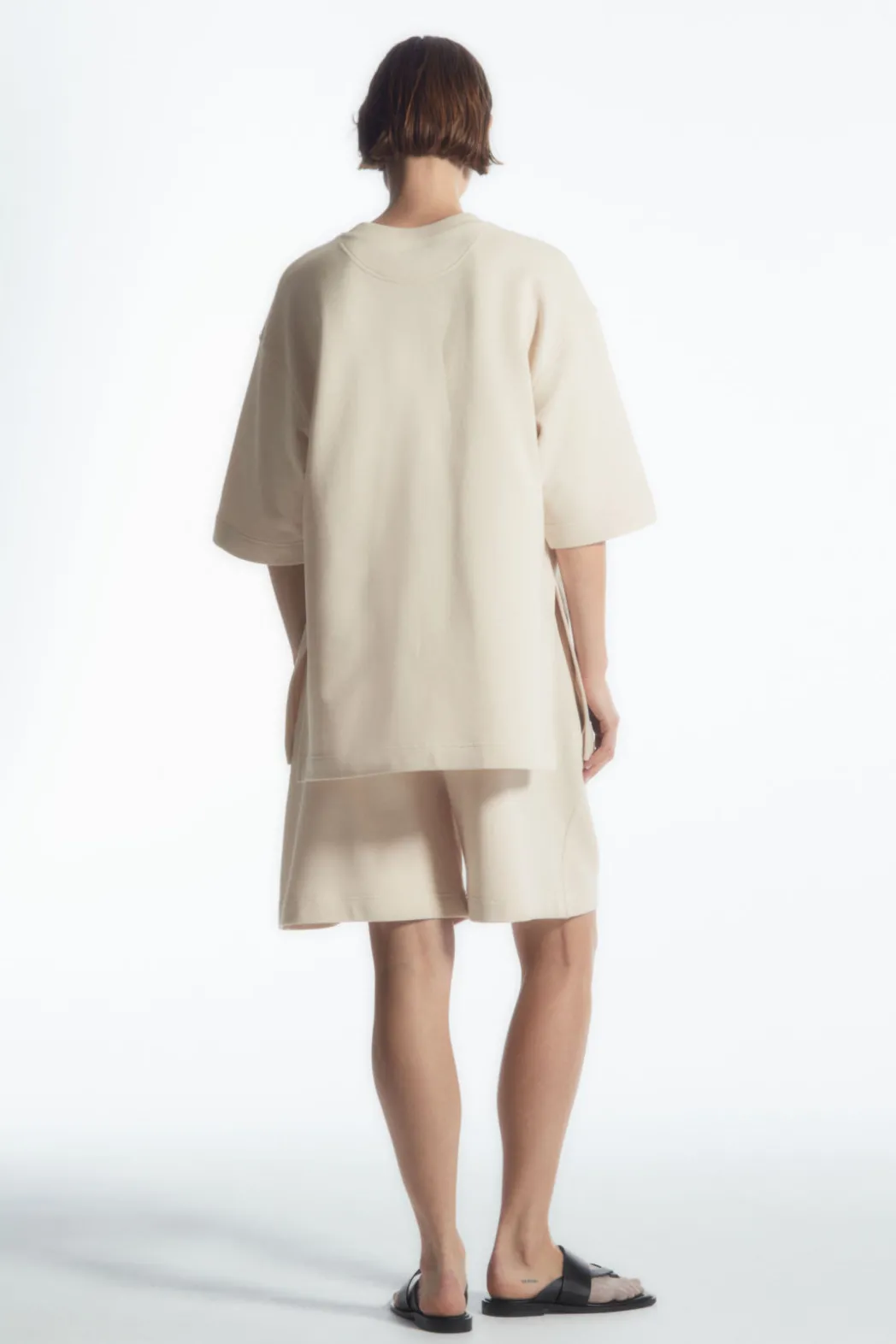 Clearance COS OVERSIZED MID-WEIGHT T-SHIRT ECRU