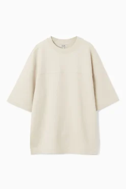 Clearance COS OVERSIZED MID-WEIGHT T-SHIRT ECRU