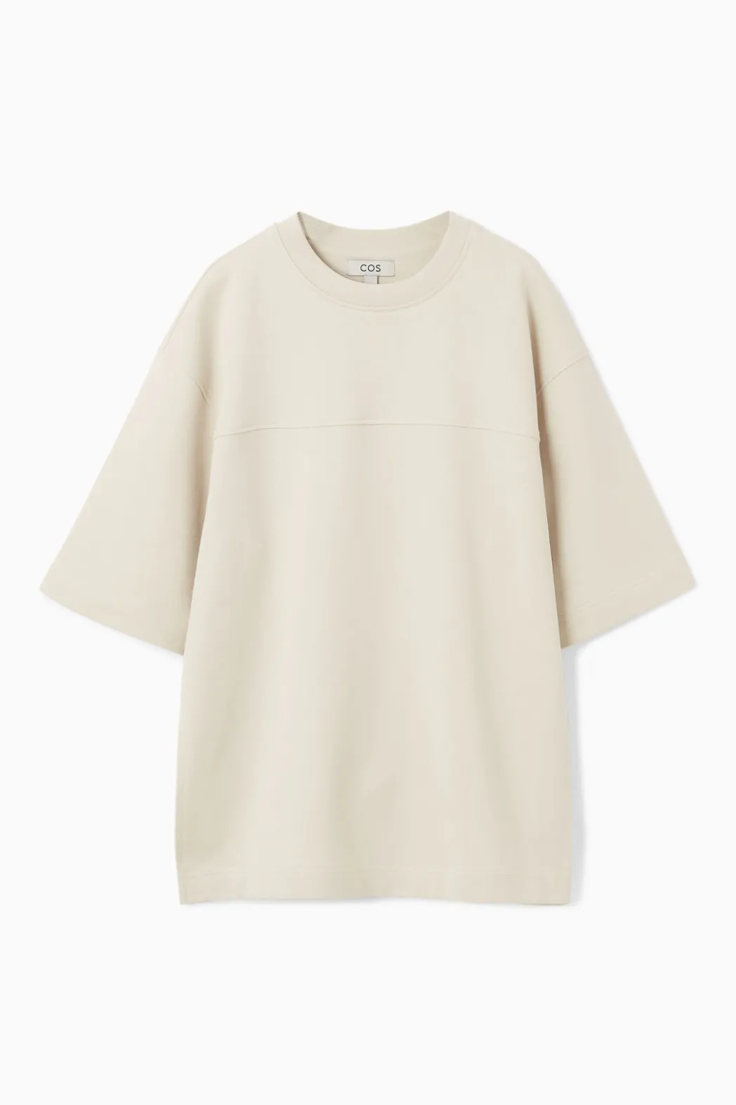 Clearance COS OVERSIZED MID-WEIGHT T-SHIRT ECRU