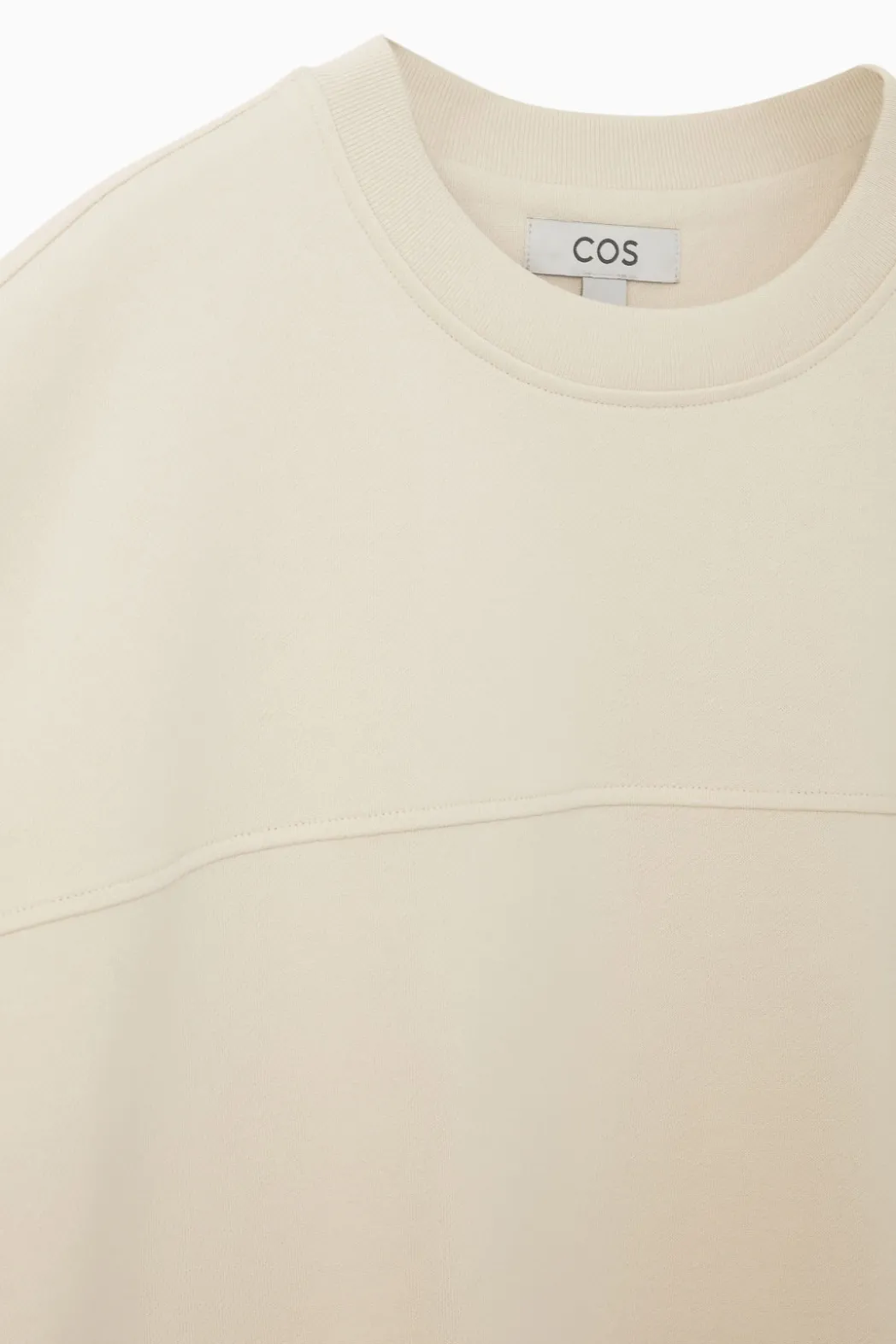 Clearance COS OVERSIZED MID-WEIGHT T-SHIRT ECRU