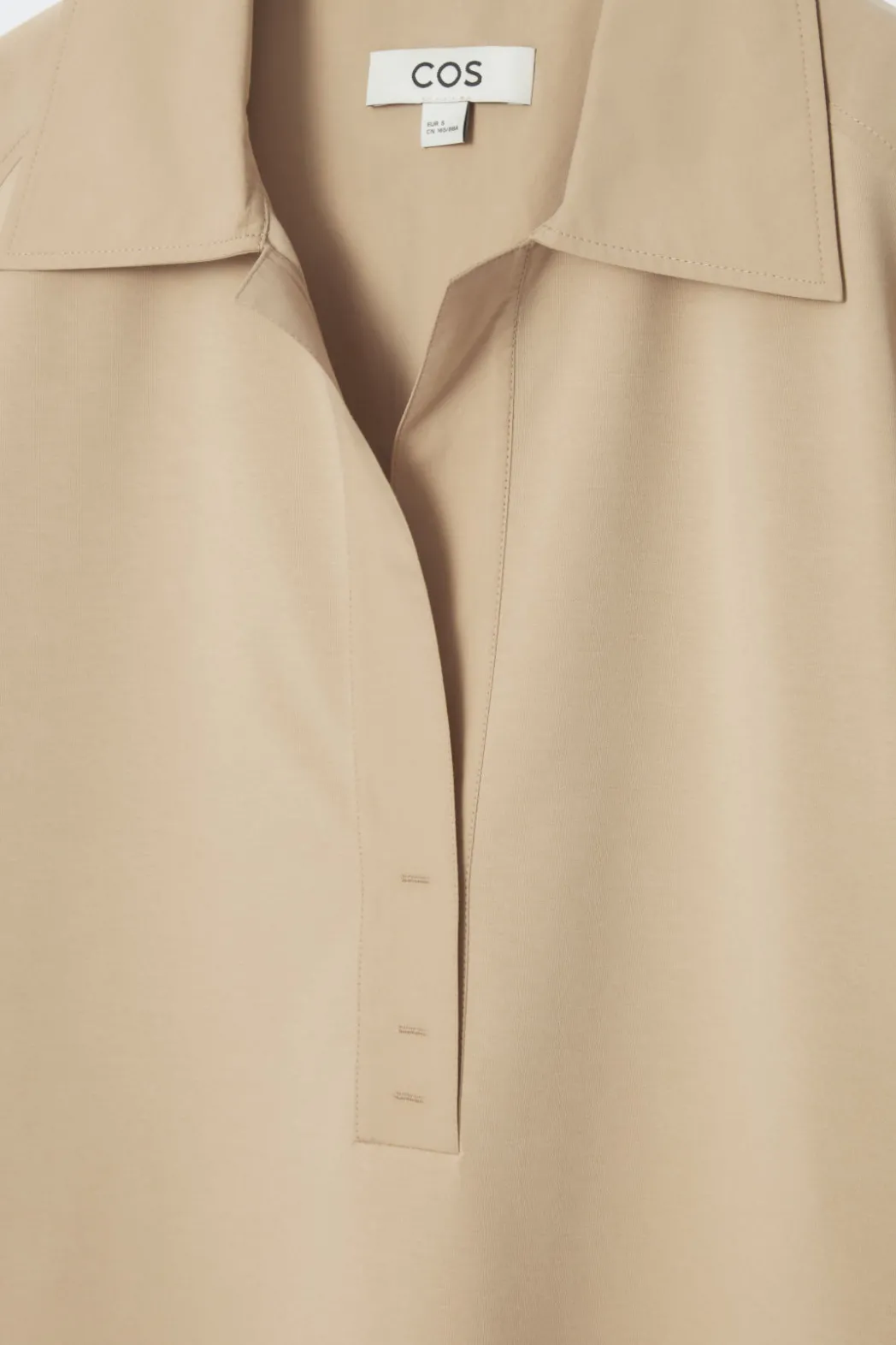 Best COS OVERSIZED OPEN-COLLAR SHIRT DRESS BEIGE