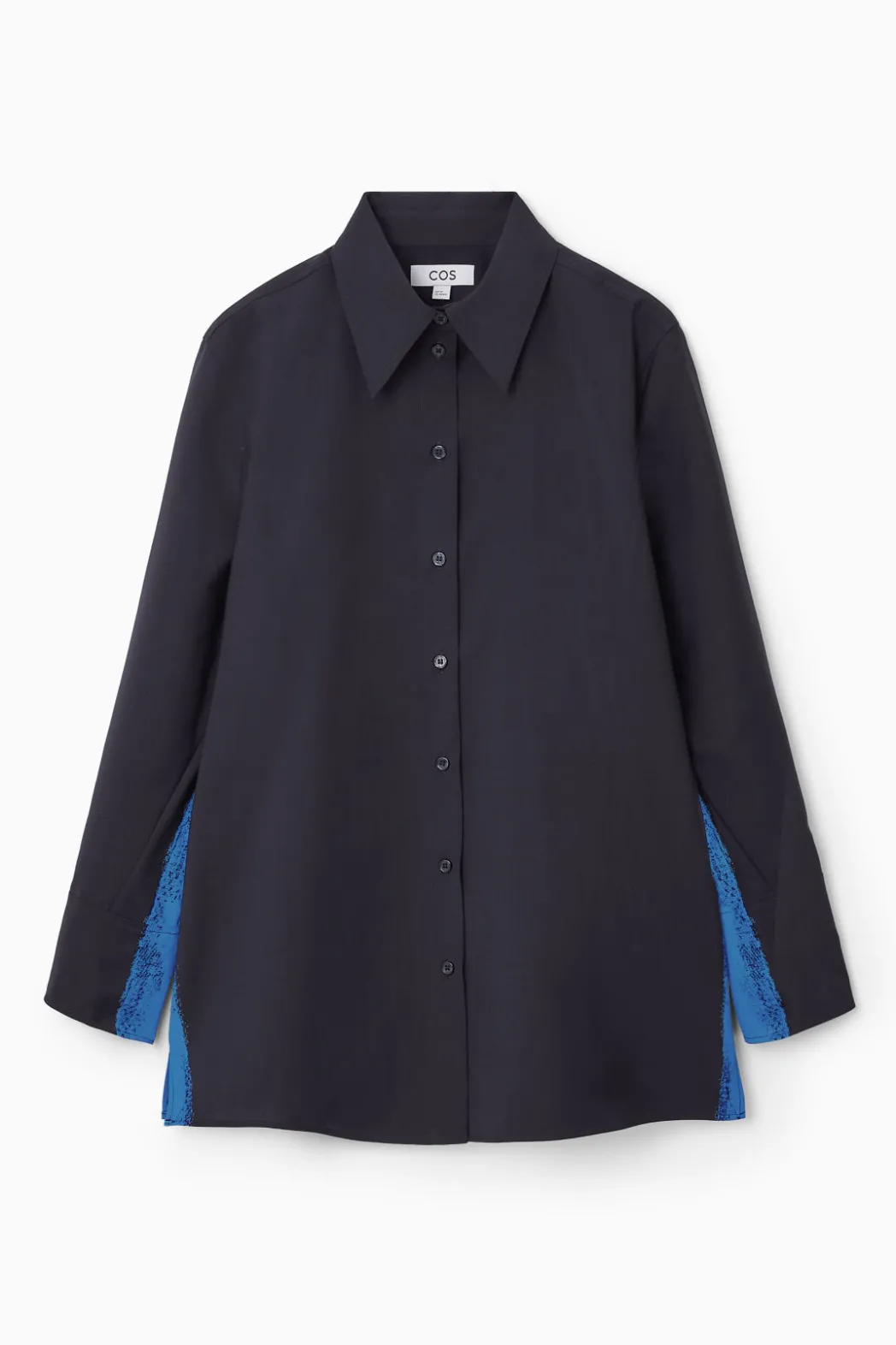 Best COS OVERSIZED PAINTED WOOL SHIRT NAVY / BRIGHT BLUE