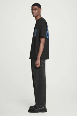 Best COS OVERSIZED PRINTED T-SHIRT BLACK / BLUE