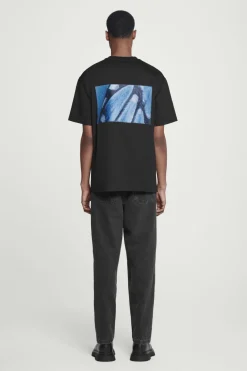 Best COS OVERSIZED PRINTED T-SHIRT BLACK / BLUE