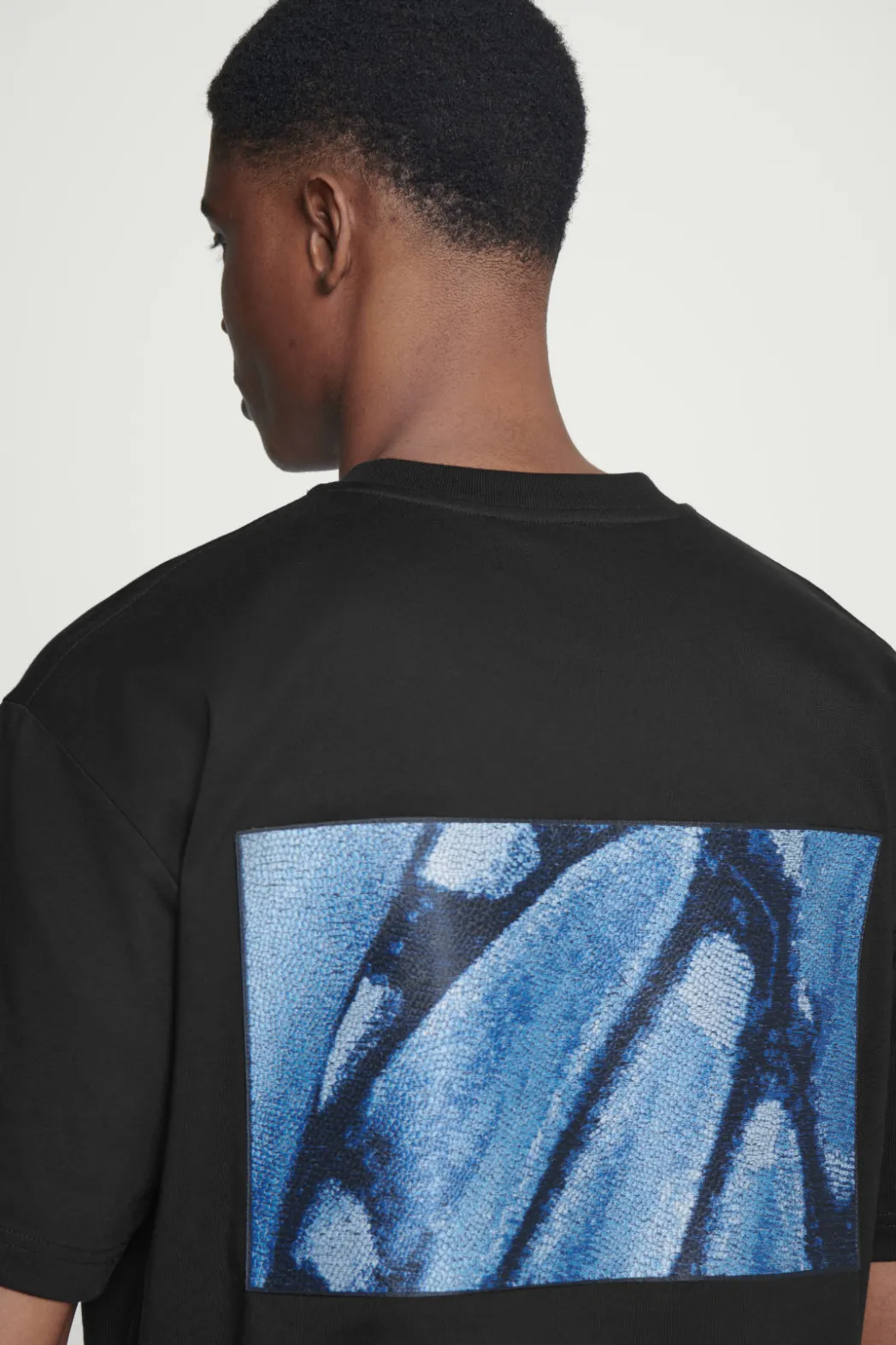 Best COS OVERSIZED PRINTED T-SHIRT BLACK / BLUE
