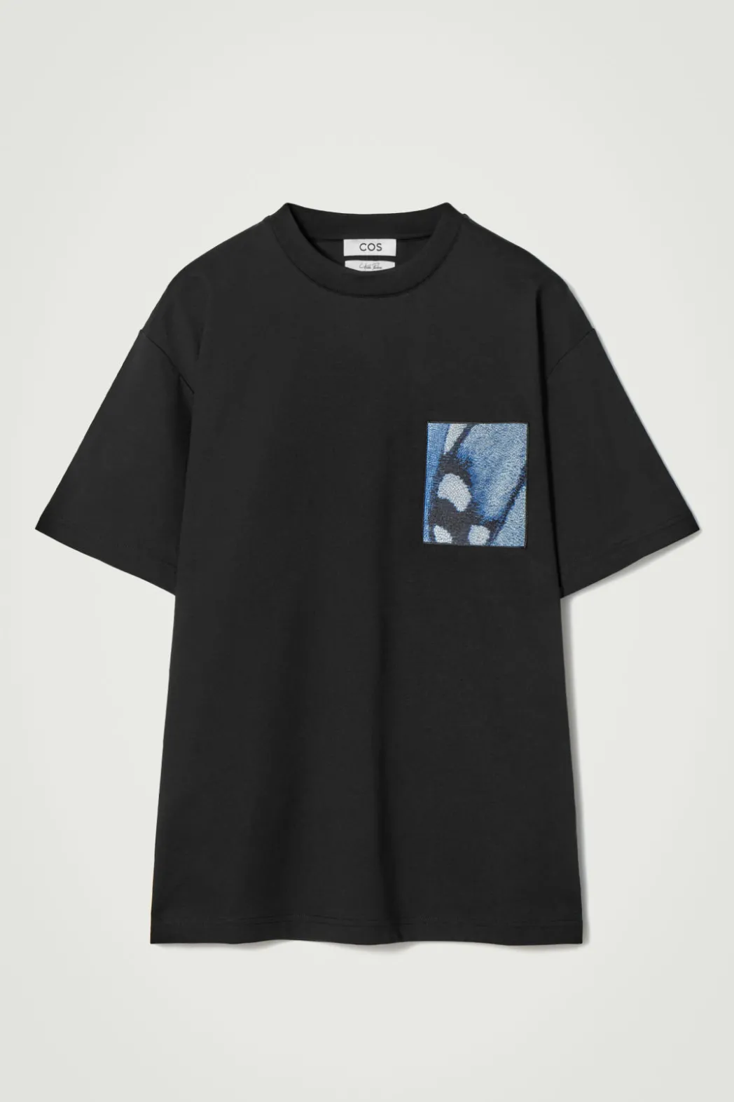 Best COS OVERSIZED PRINTED T-SHIRT BLACK / BLUE