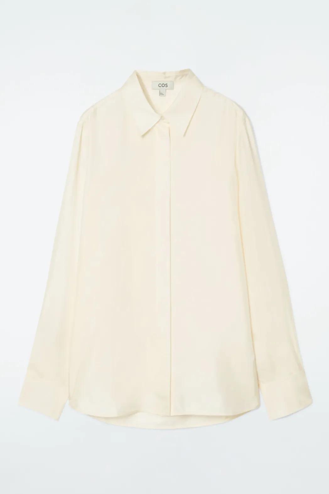 Discount COS OVERSIZED PURE SILK SHIRT OFF-WHITE