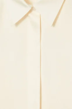 Discount COS OVERSIZED PURE SILK SHIRT OFF-WHITE