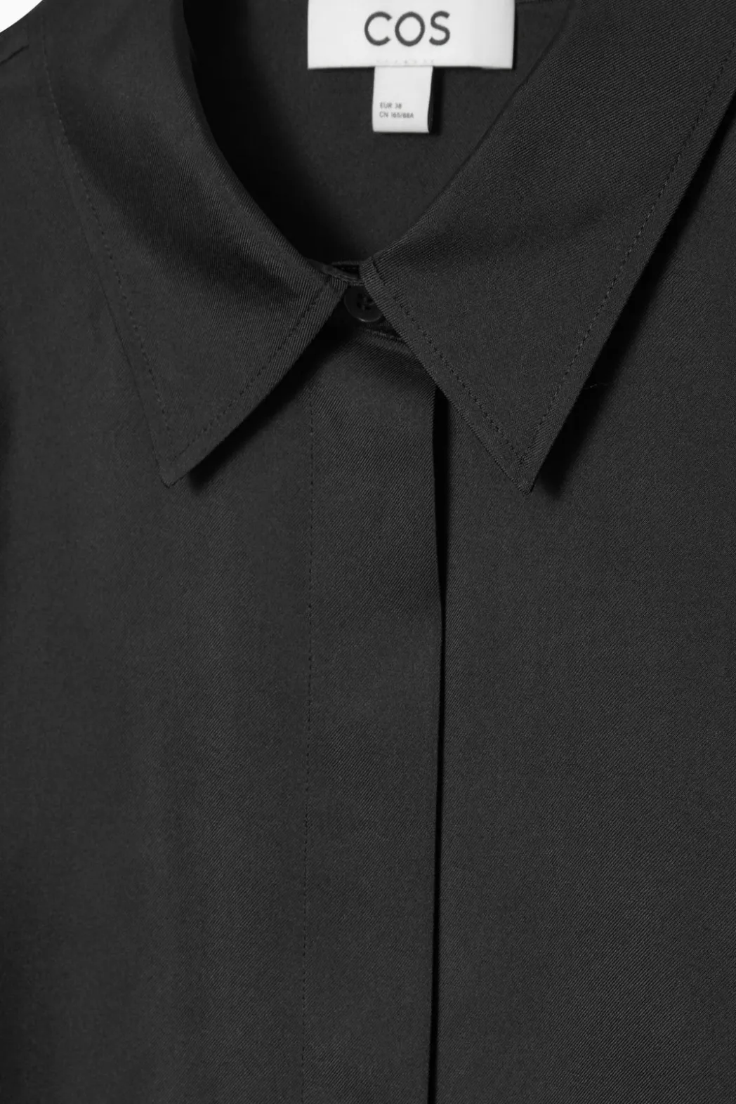 Best COS OVERSIZED PURE SILK SHIRT BLACK