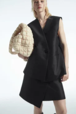 New COS OVERSIZED QUILTED CROSSBODY BEIGE