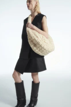 New COS OVERSIZED QUILTED CROSSBODY BEIGE